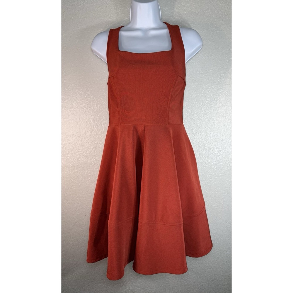 Mystic Red Orange sleeveless fit-and-flare skater dress Size Small